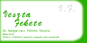 veszta fekete business card